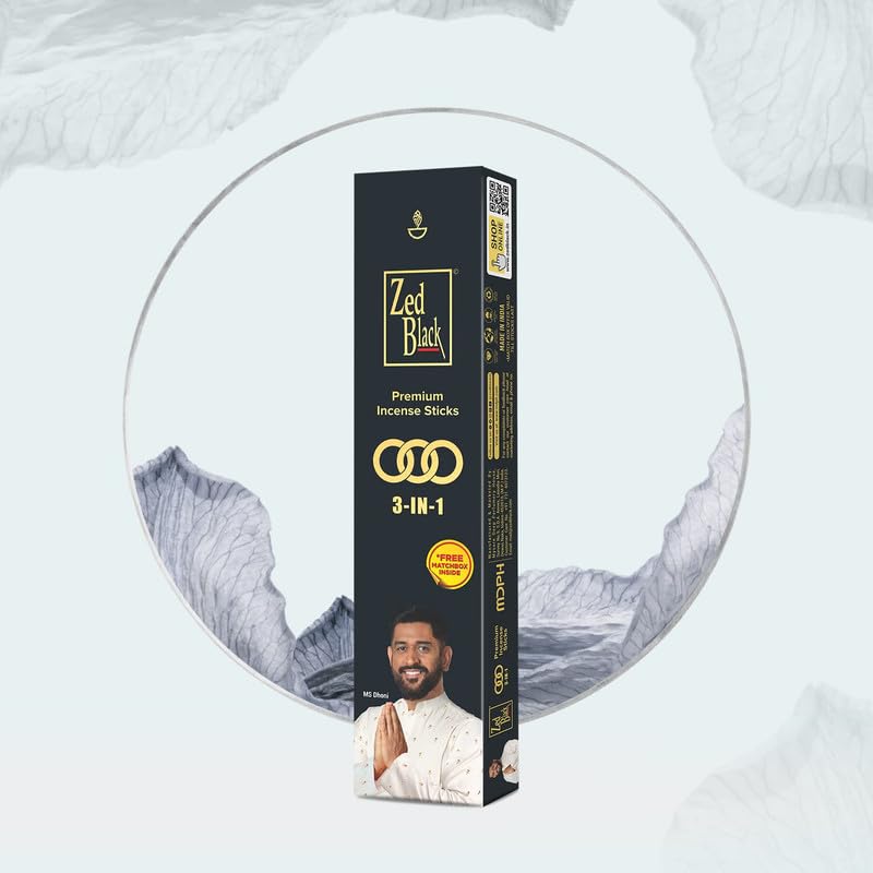 Zed Black Premium Bamboo Incense Stick Combo 6 Packs Large Variety Set For Home Office Meditation Fragrance Aromatherapy