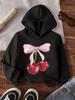 Girls Sweatshirt Y2k Bow with Cherry Fashion Design Children's Cute Hoody for Boys Girls Autumn Spring Casual Hoodies