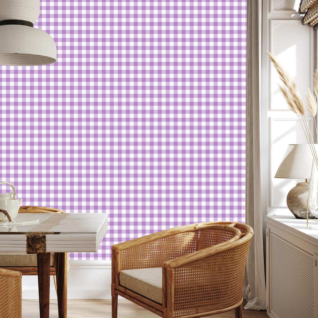 Wallpaper Fabric Pattern Lavender, White and Purple 50x1000
