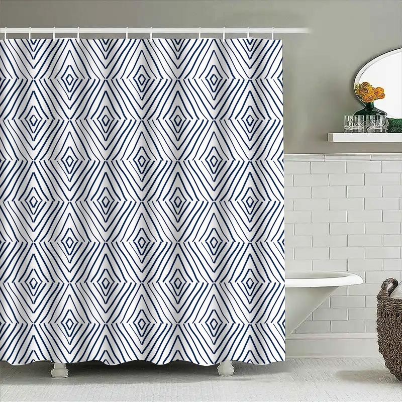 shower curtains 180x200CM Nordic shower curtain geometric pattern with 12 grommeters for spa bathroom decor bathroom accessories
