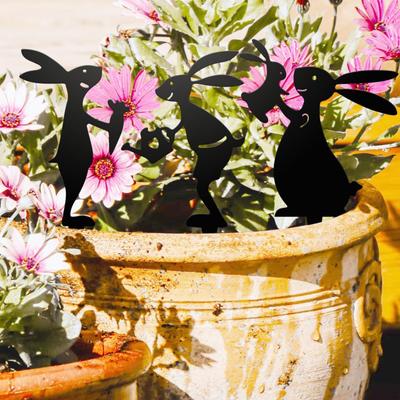 3x Estacas de Arte Metálico para Patio Trasero, Insertos para el Suelo, Decoración Creativa, Decoración de Exterior, Adorno para