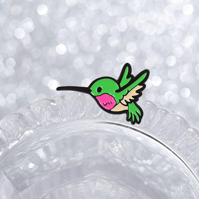 Hummingbird Badge Cute Colorful Bird Enamel Pins Cartoon Animal Brooch Wildlife Vitality Healing Freedom Accessories Decor