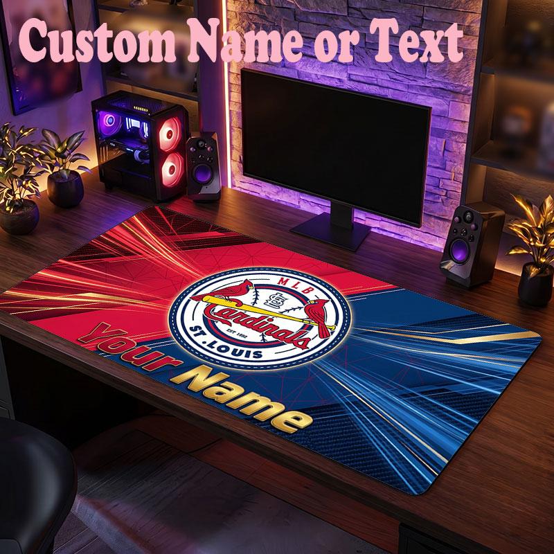 St. Louis Cardinals Customized Name Text Mouse Pad, Large Desk Mouse Mat Personalized Home Office Present