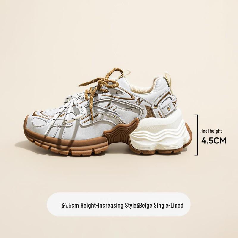 2025 Women's Summer Slimming Retro Dad Sneakers: Breathable, Thick Sole, Height-Boosting Casual Shoes