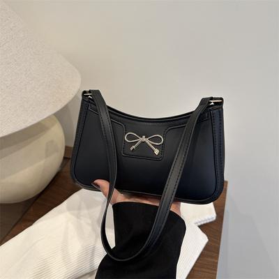 Sweet Girl Pericarp Bag for Women In Spring New Simple and Fashionable Shoulder Bag Simple Bow Underarm Bag