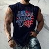 Men Sleeveless Tank Top Casual Loose Fit Muscle Shirt Summer Workout Athletic Gym Shirt Printed Graphic Tank Top for Outdoor Activities