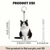 Doppelseitiger Acryl-Schlüsselanhänger mit Tuxedo-Katze für Rucksack