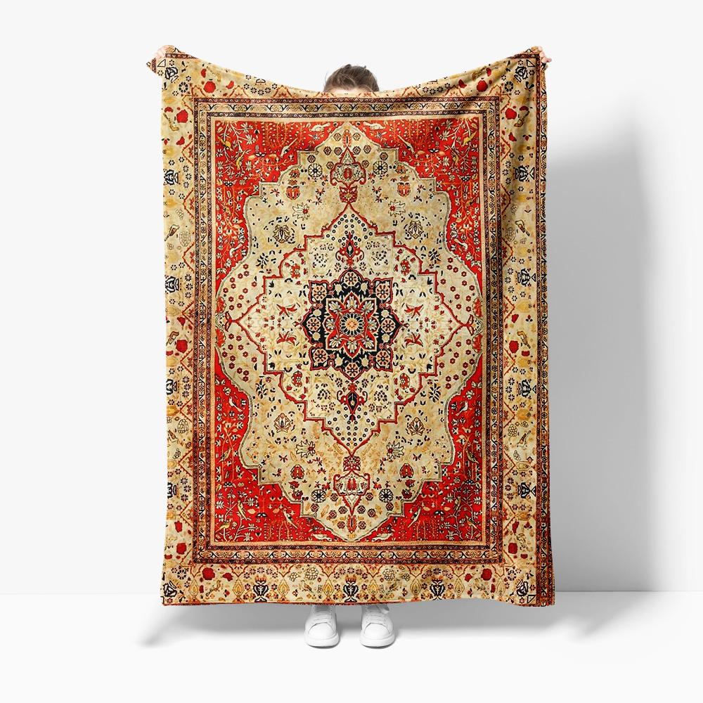 Vintage Perserteppich Kilim Stil Ethnisch Dekorativer Bereichsteppich Böhmische Fußmatte Tagesdecke Kissenbezug Size: 100*150cm, Weight: 280 GSM