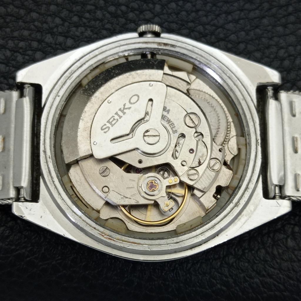 VINTAGE SEIKO 5 AUTOMATIC 6309A JAPAN MENS BLACK COLOR DIAL WATCH a701464-5