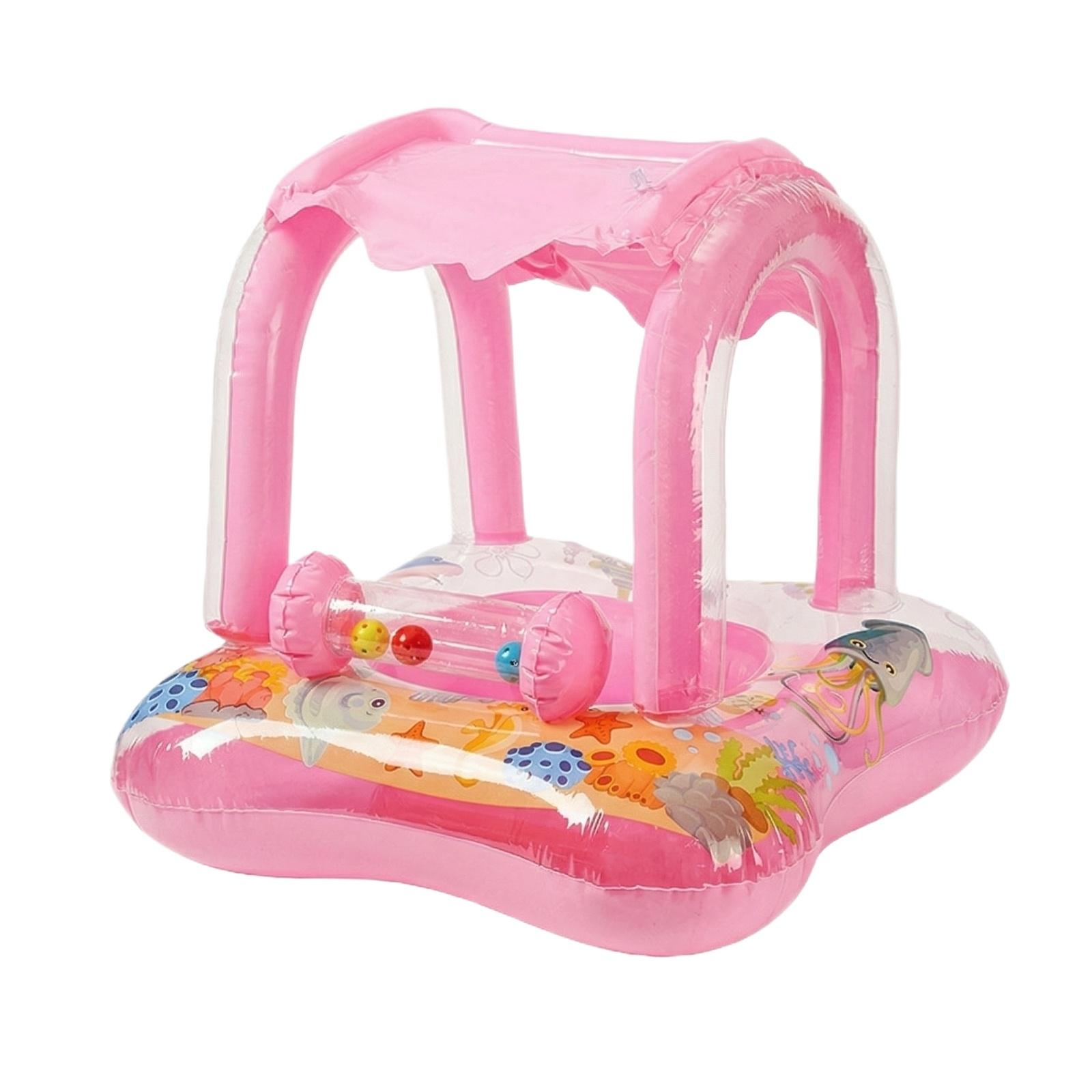 

Cartoon Thickened Inflatable Swimming Ring For Children, Suitable For Water Play, Boating, Swimming, And Lifesaving. One Size рожевий