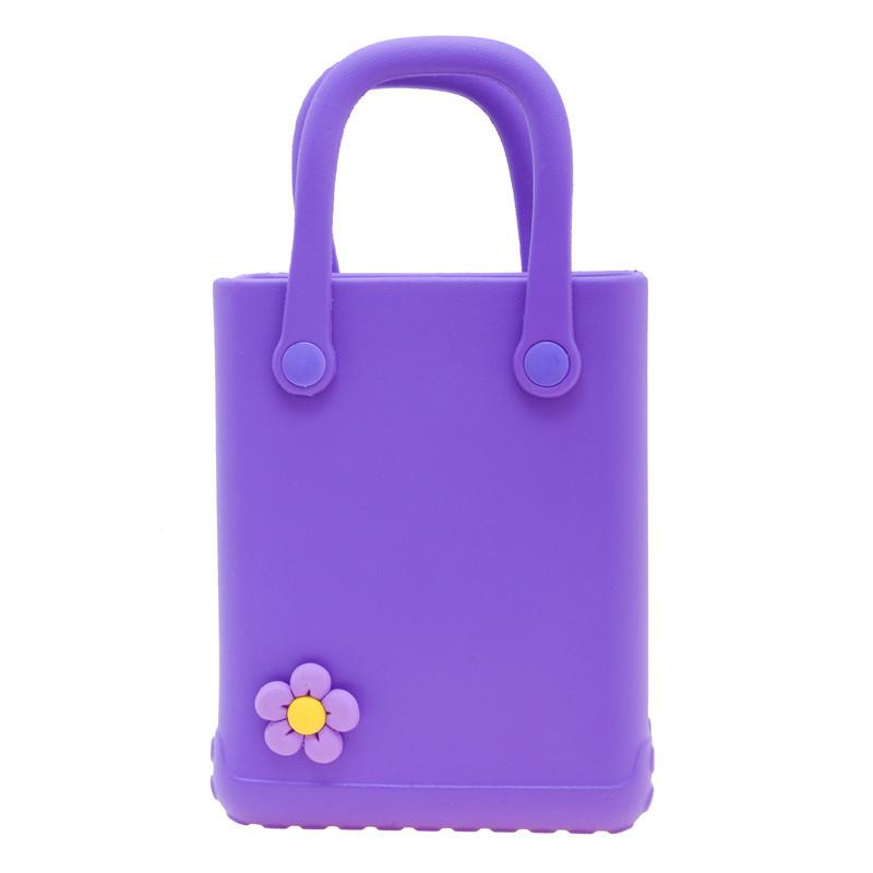 Eva Jelly Bag Diy Hole Bag Cute Flower Accessories Summer Beach Vacation Bag Simple Portable Women'S Bag