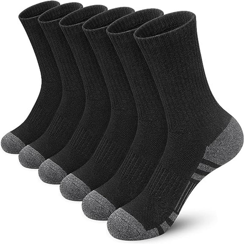 Large Size Socks Men's Long Cotton Socks Black and White Foreign Trade Autumn and Winter Mid-tube Socks Basketball Sports Socks