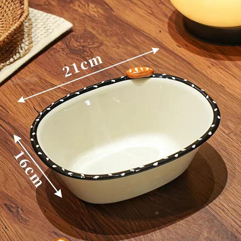 Creative Hand Painted Ceramic Plates Delicious Dishes Pasta Dining Plate Home Afternoon Tea Fruit Snack Exquisite Cute Tableware