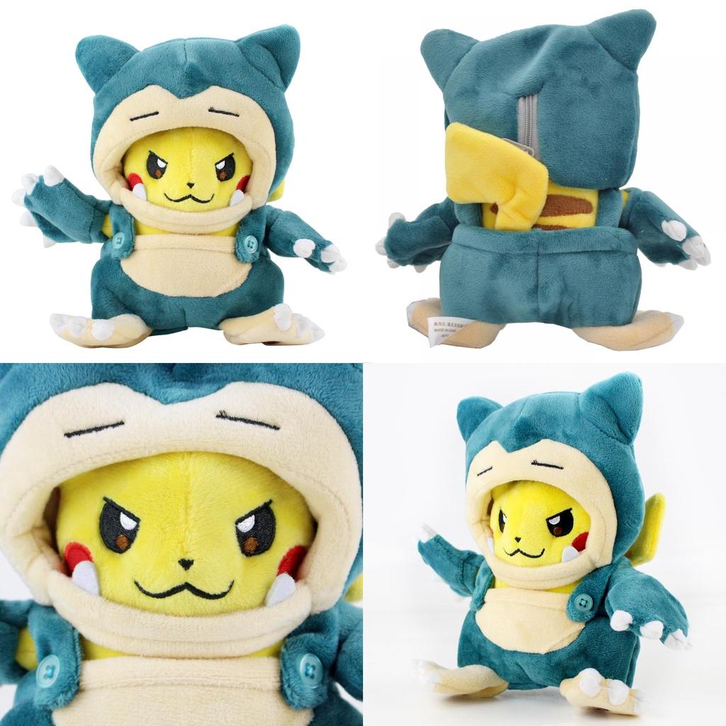 Peluche Pikachu e Snorlax Cross Dressing da 20 cm per Bambini Regalo Collezione