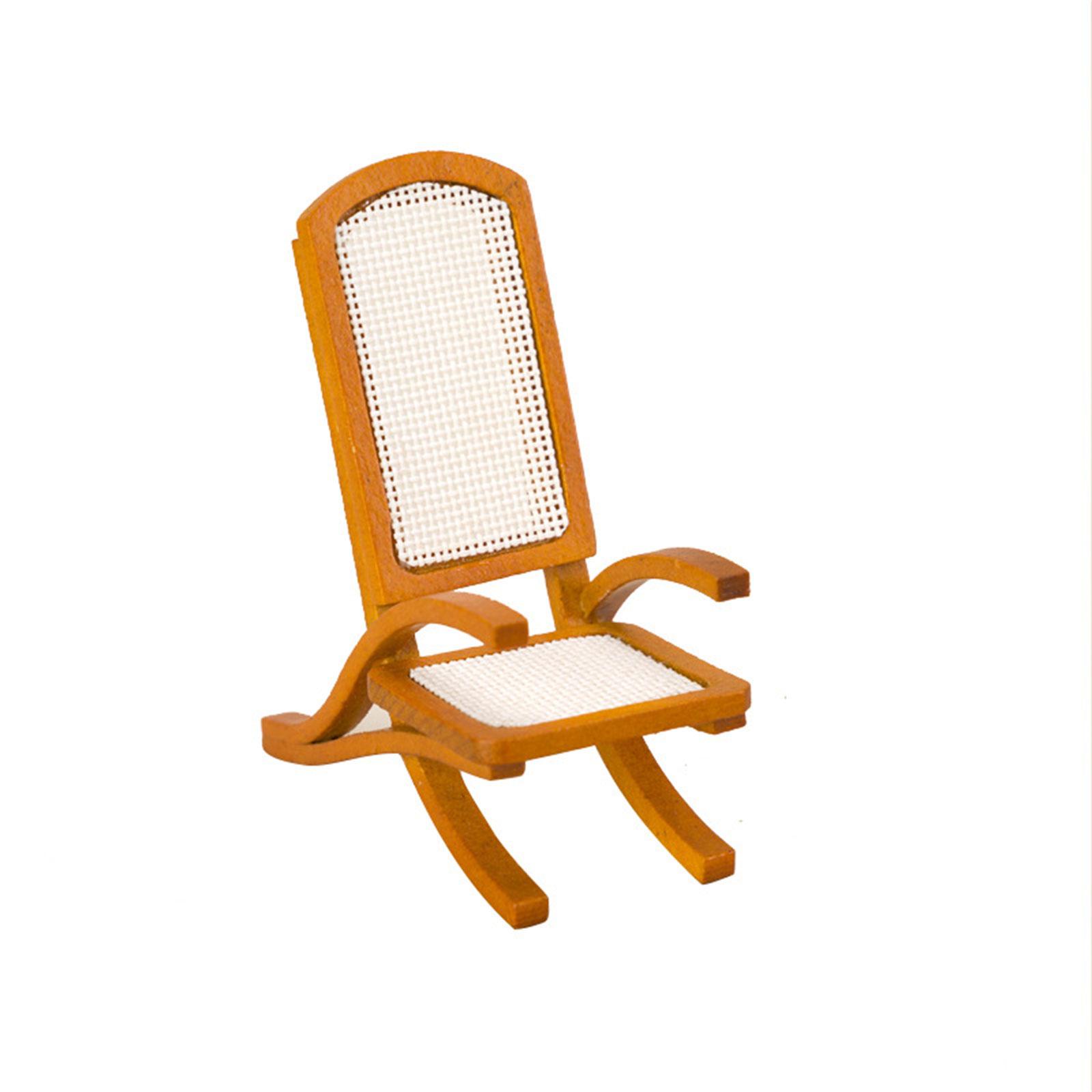 Dolls House Wood Chairs 1:12 Christmas Dollhouse Model Armchair Miniature Sofa Wood Chair Furniture Decorations 1