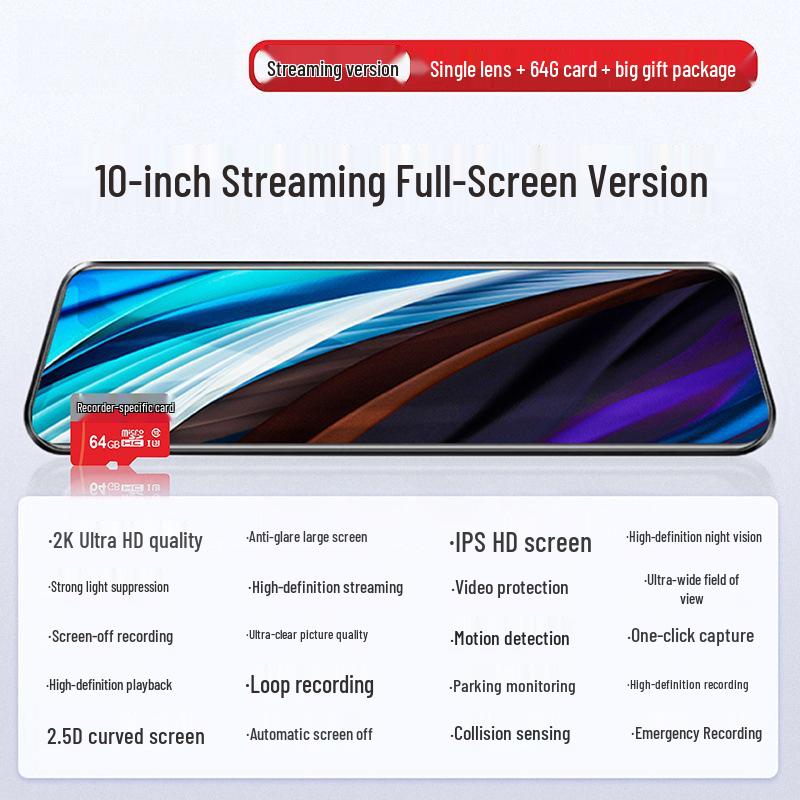 HD Night Vision Dash Cam: Dual Front and Rear Recording, Large Screen, with Parking Monitoring.