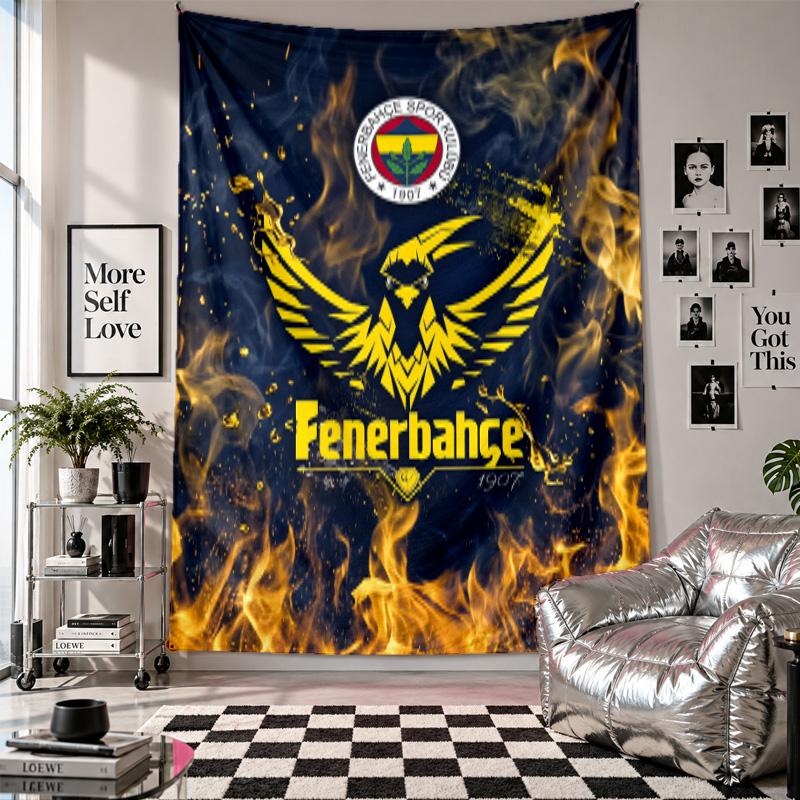 Arazzo da Parete FC Fenerbahçe Decorazione per la Casa Tessuto da Appendere a Parete per Camera da Letto Soggiorno Sfondo