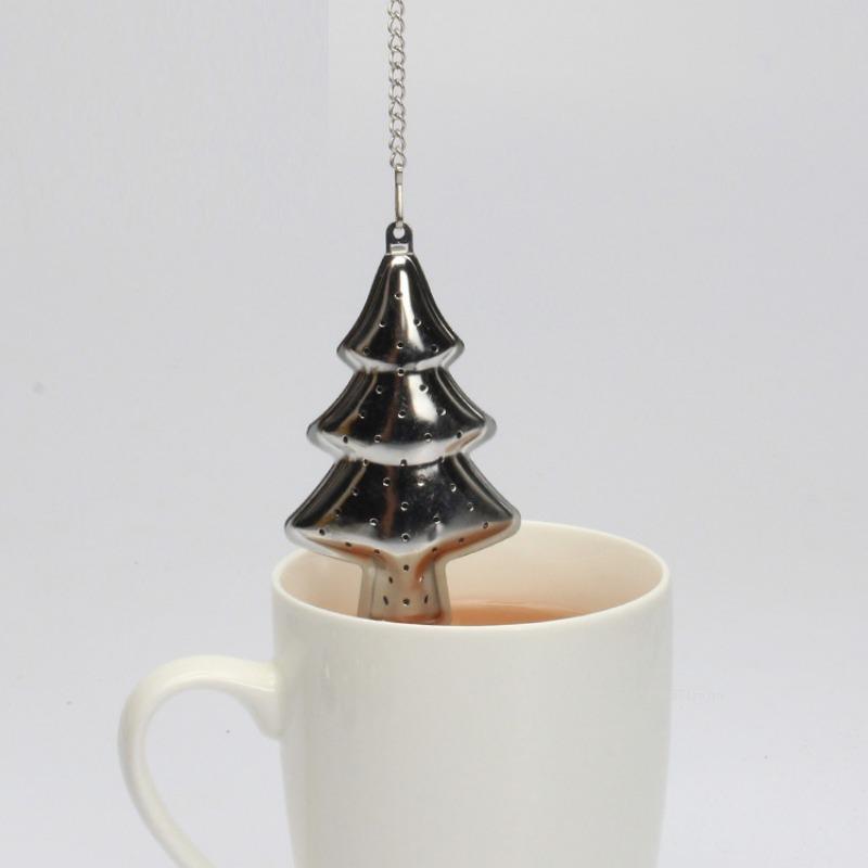 1pc Christmas Tree Tea Filter Stainless Steel Tea Leak Creative Christmas Party Tea Strainers Herb Spice Filter Kitchen Gadgets