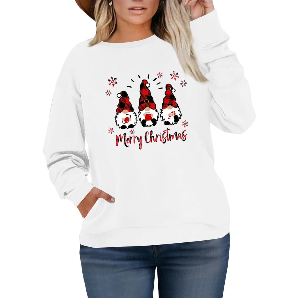 Women's Fashionable Casual Plus-Size Long Sleeve Pullover Printed Sweatshirt