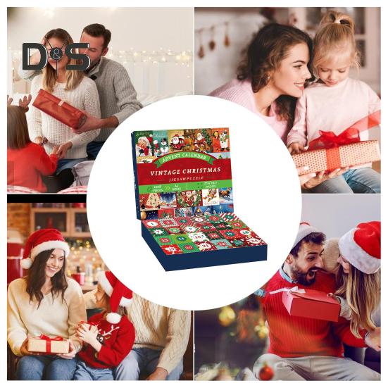 Vánoční adventní kalendář Puzzle 1000 Vánoční odpočítávací puzzle Zimní vánoční ozdoba sněhuláka