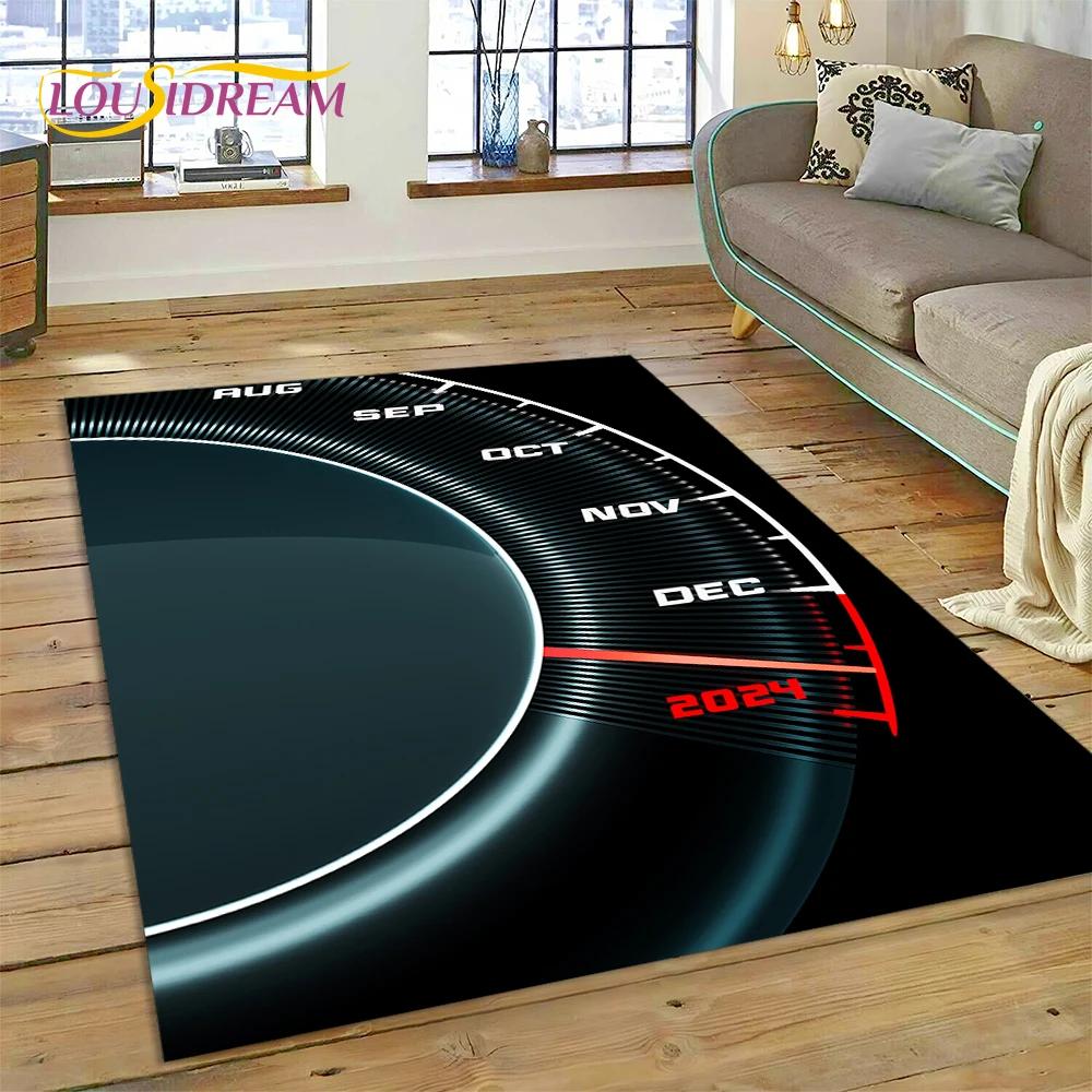 3D Car Dashboard Machine Control Screen Racing Carpet Rug for Bedroom Living Room Home Sofa Decoration, Kid Game Decor Floor Mat