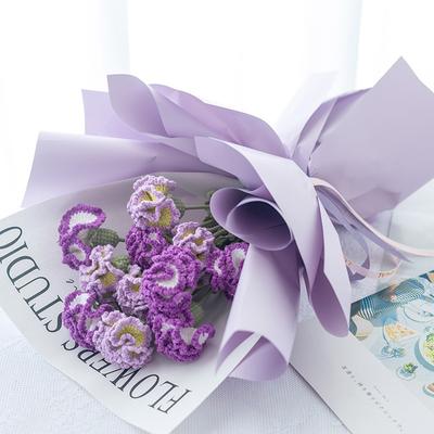 Fertiggestrickte Nelke Gewebt Farbverlauf Geflochtene Künstliche Blumen Blumenstrauß Handgefertigt Gehäkelter Strauß Dekoration Feiertagsgeschenk