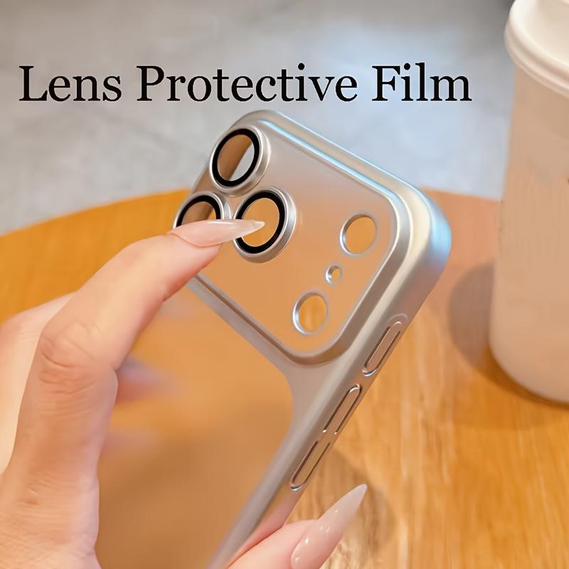 Transparent Phone Case for For Iphone 17 16 1 14 13 Pro Max Plating Frame Lens Film Protection Anti-fall Hard Clear Cover