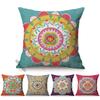 Multicolor Mandala Bloemen Bank Decoratie Kussenhoes Boheemse Stijl Pastel Katoen Linnen Vierkante Sierkussenhoes 45X45Cm