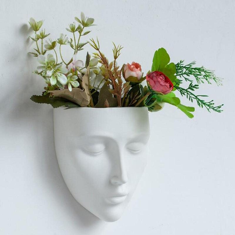 Wandmontierter Gesichtskrug Handgefertigter Keramik-Blumentopf Für Innen- und Außendekoration Platzsparender Entwurf