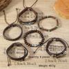 Summer New Hot-selling Retro Fashion Wind Wood Beads Beaded Alloy Rhombus Peacock Feather Hand-woven Bracelet