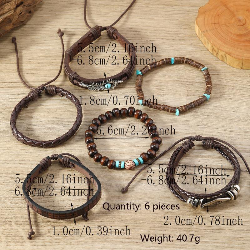 Summer New Hot-selling Retro Fashion Wind Wood Beads Beaded Alloy Rhombus Peacock Feather Hand-woven Bracelet