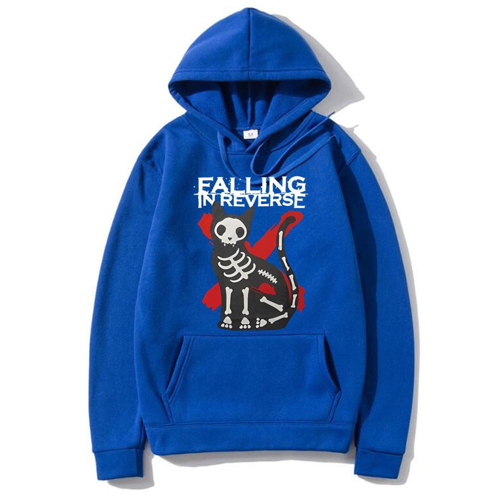 Falling In Reverse Cat Graphic Hoodie Men Women Gothic Casual Oversized Sweatshirt Men's Vintage Streetwear Male Cotton Hoodies