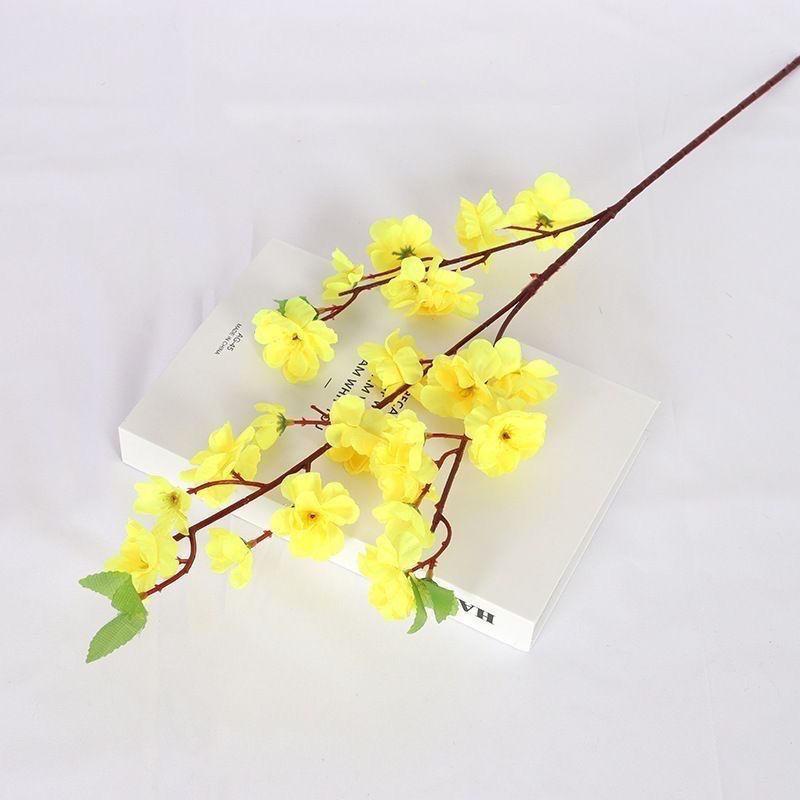 High-Grade Peach Blossom Artificial Flower, Single Stem, Floor-Standing Silk Decoration for Living Room and Weddings