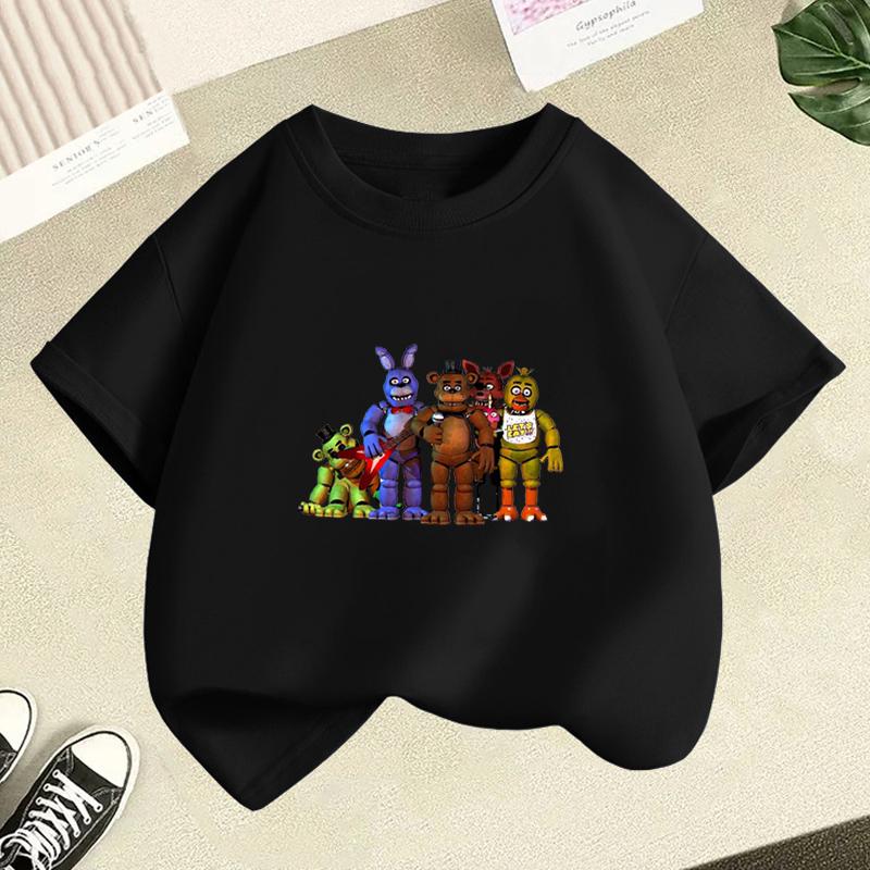 Five Nights Freddys Kids TShirt Cartoon Printed Boy Short Sleeve Tops FNAFs Girl Clothes Summer Breathable Baby Birthday Gifts