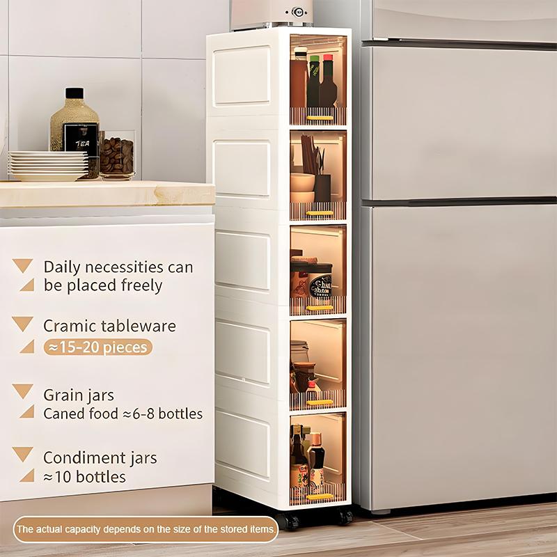 Foldable Storage Cabinet Bathroom Organizer Slim Cabinet Organizer Rack Pantry Cabinet Storage