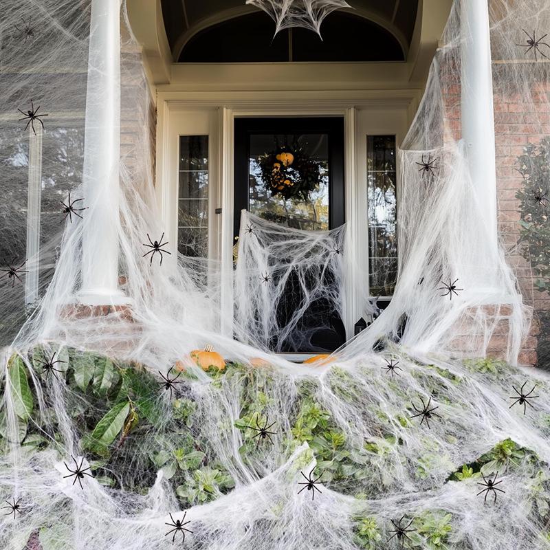 Halloween Spider Web Decor: Outdoor Spidersilk for Haunted House or Escape Room Atmosphere