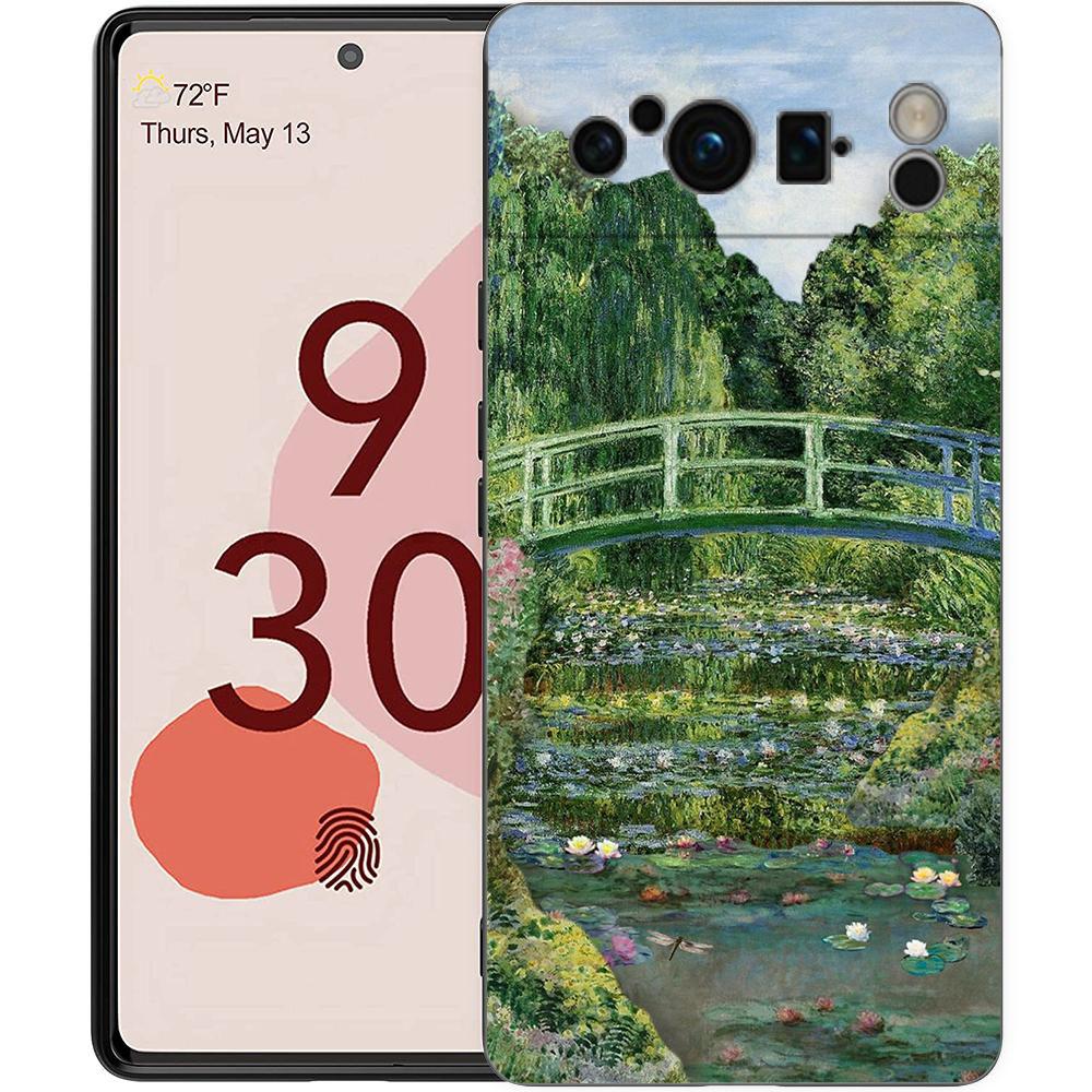 

Claude Monet Garden Paint Art Phone Case For Google Pixel 10 9 8 7 Pro 9A 8A 7A 6A 6 Pro XL Soft TPU Bumper Black Cover Pixel 7A