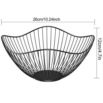 Metal Fruit Basket Houseware Wire Fruit Basket Snack Bread Storage Basket for Kitchen Dining Table