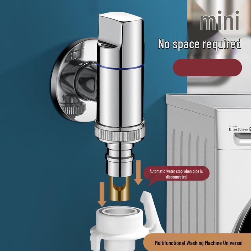 Du'ao Mini Copper Washing Machine Faucet with Automatic Shut-off Valve