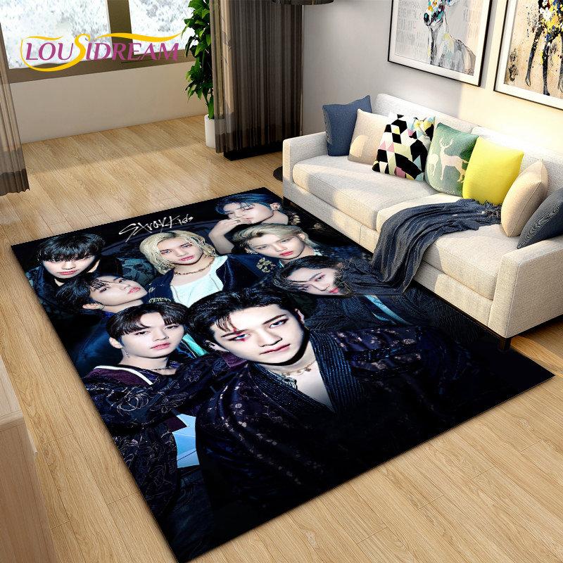 Stray Kids Kpop Singer Area Rug Large,Carpet Rug for Living Room Bedroom Sofa Doormat Decoration, Kids Play Non-slip Floor Mat