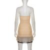 2026 Lace Spaghetti Strap Dress Women Summer Pleated Drawstring Sexy Plunge Mini Dress Slim Hot Girl Club Party Dresses
