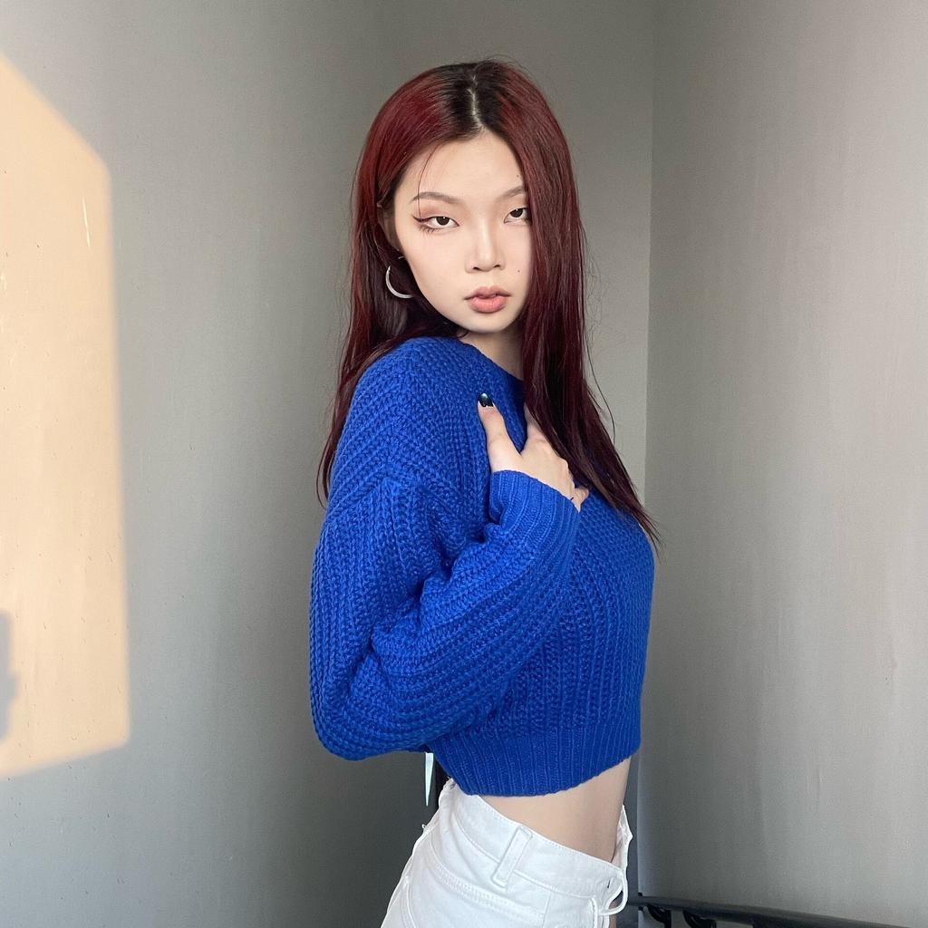 Loose Sexy Sweater Fashion Women Casual Sweater Autumn And Winter O-neck Long-sleeve Pullover Short Tops Elegant Shirt 28481