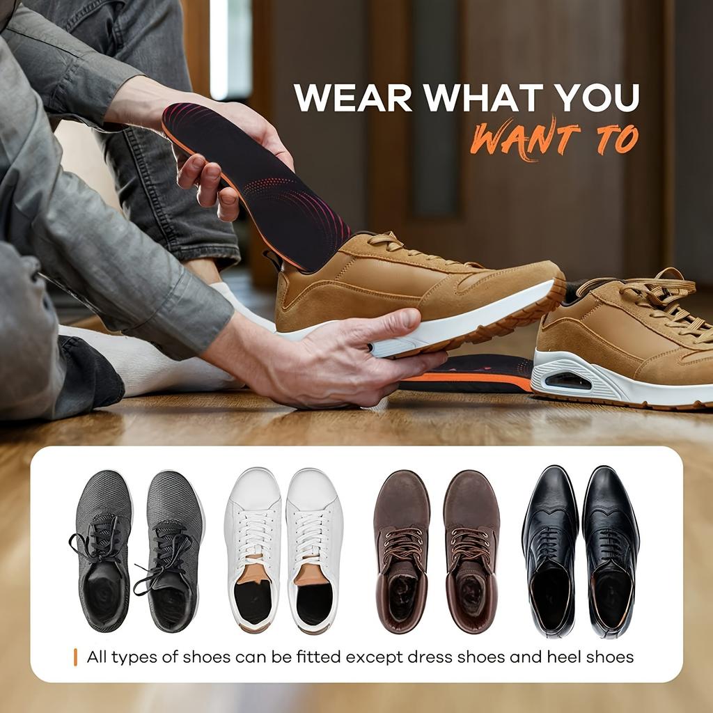 Ergonomic Work Comfort Insoles - Anti- Shock Absorbing Arch Support with Breathable Perforations, Neutral Arch Shape for Running, Gym & Casual Wear