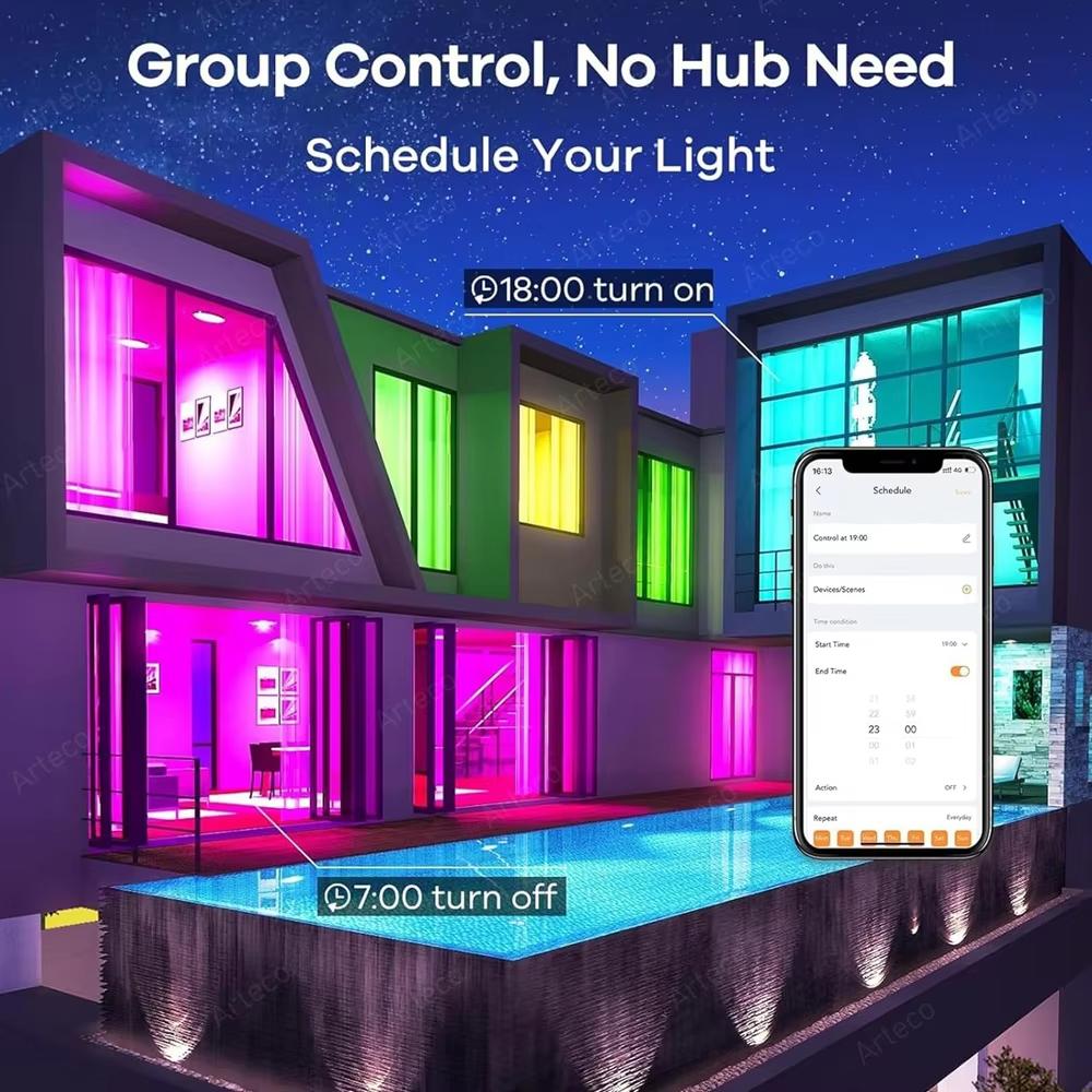 CozyLife E27 RGB WiFi Smart LED Bulb Dimmable Timer Light APP Voice Control Lamp Compatible with Alexa Google SmartThings Home Assistant