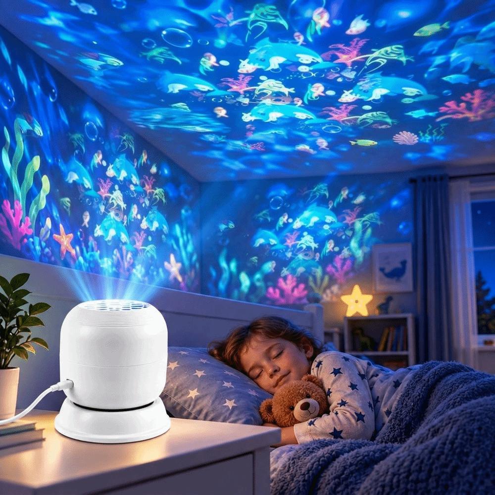 360 Degree Rotating Projection Night Light USB Powered Ocean Projector Lamp  Kids Room Decor