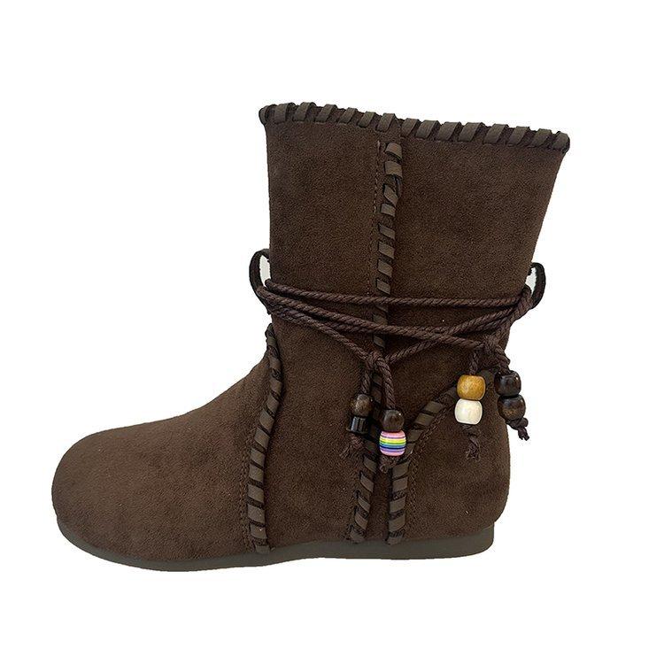 Retro inner heightening short boots women's 2025 autumn new brown Maillard short boots niche design western boots