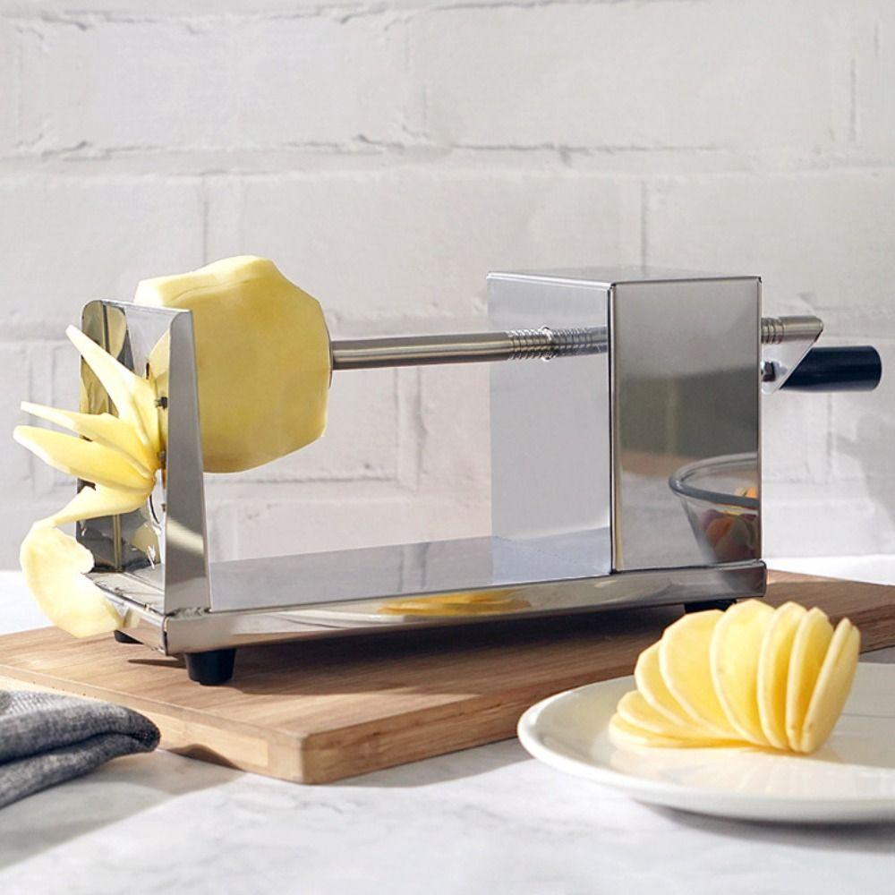 Stainless Steel Spiral Potato Cutter Wear Resistant French Fry Cutter  Snack Preparatio