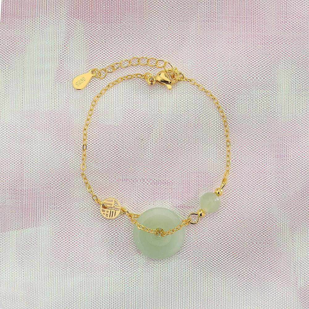 Fu Brand Hetian Jade Bracelet Women'S Guochao Simple Niche Design Jewelry New Gift Safety Bracelet