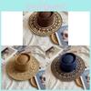Ethnic Style Wide Brim Straw Hat For Sun Protection Beach Vacation Summer Travel