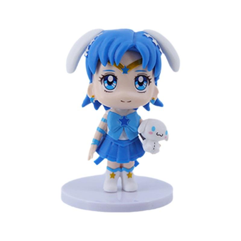 6pcs/set Sailor Moon PVC Figure Toys 8 cm with Ami Hino Rei Kino Chibiusa Cute Action Model